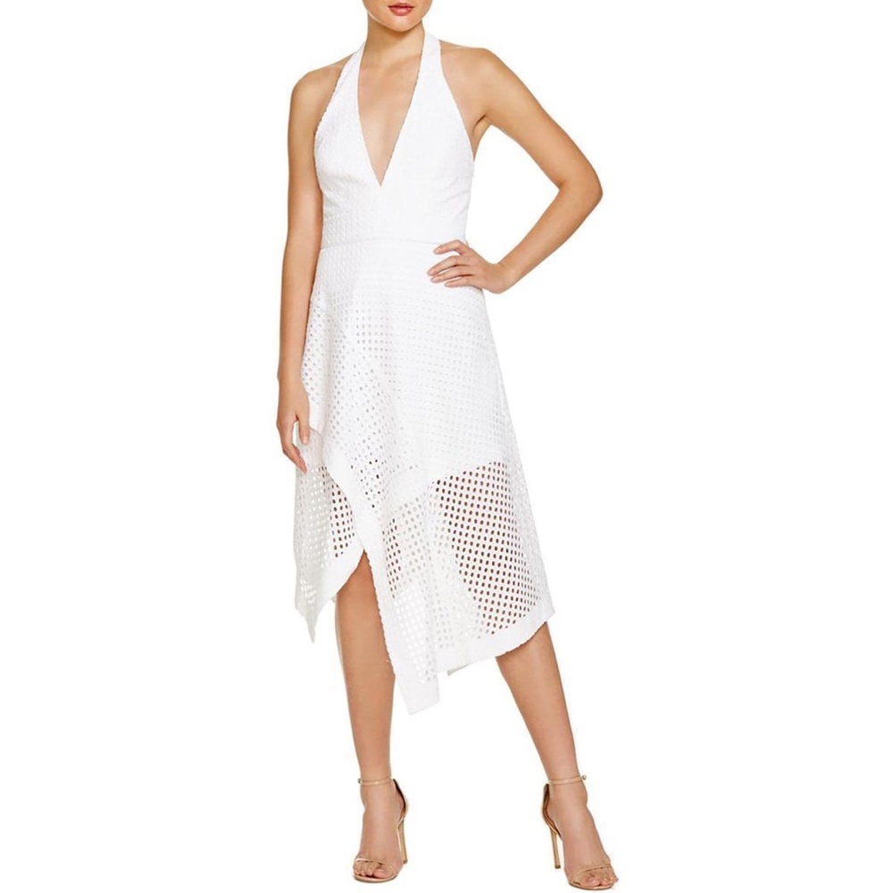 Nicholas Broderie White Eyelet Halter Dress